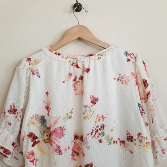 Kaari Blue Floral Top Size XL - Picture 5 of 8